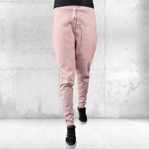 Plus size Elastic waist pu leather pants women high waist faux leather pants women thick harem pants Slim trousers women pants