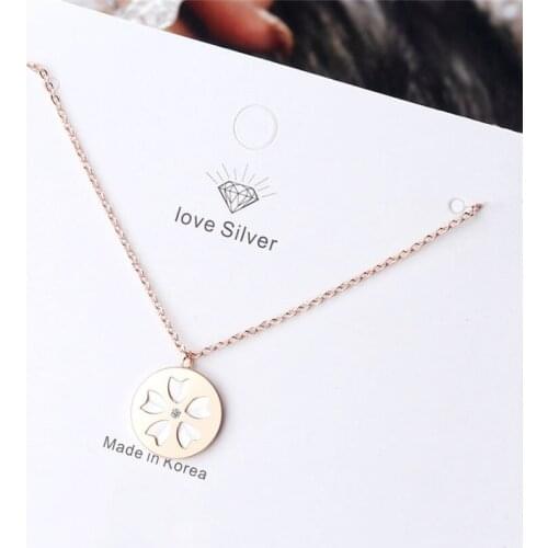 Sole Memory Opal Cherry Blossom Literary Petals 925 Sterling Silver Clavicle Chain Female Necklace SNE591