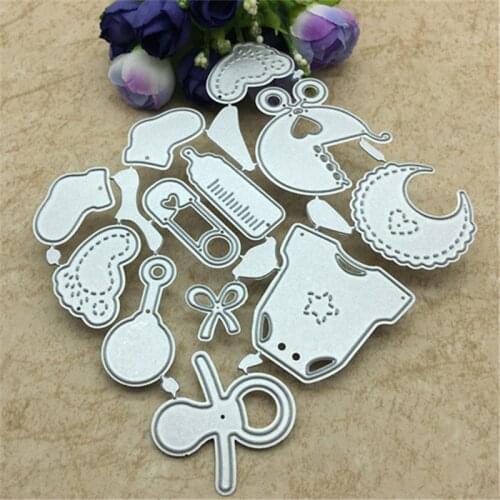 12Pcs/ Set Cute Baby Suit Metal Cutting Dies Stencils DIY Scrapbooking Decorative Craft Photo Album Embossing Folder Paper Cards