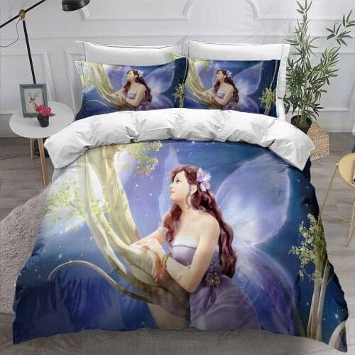 2/3 Pieces Fairy Bedding Set 3D Print Beautiful Woman Duvet Cover Twin Double King Bed Quilt Cover For Bedroom Bed Cover Set