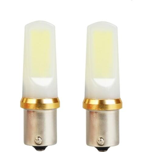 2x Super Bright 360 Degree 1156 Ba15s P21W Led Car Brake Light Bulb COB Chips Auto Signal Lamp 1400LM 6000K White Red Yellow