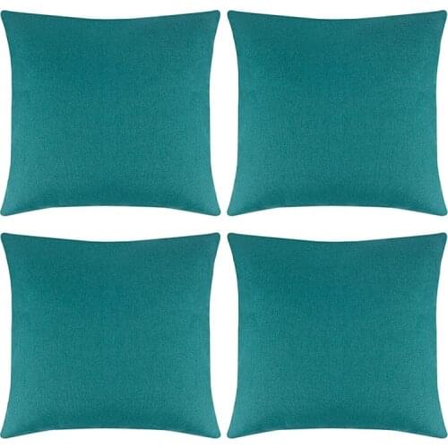 Pack of 4 Outdoor Waterproof Throw Pillow Covers Decorative Garden Cushion Cases Square Pillowcases 18 x 18 Inches
