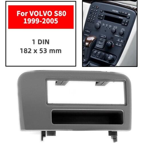 Car Radio Fascia frame For VOLVO S80 1999-2005 Dash Gray Facia Panel Stereo Audio Bezel dash Mount DVD Player Kit Auto