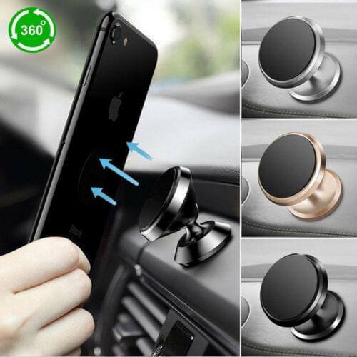 Universal Magnetic Car Phone Holder 360 Degree Rotation Car Mount Sticky Magnetic Stand Holder For iPhone/Samsung 3C17
