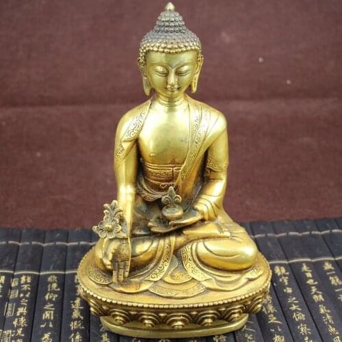 Large Tibet Tibetan brass Medicine Buddha Statue Decoration Crafts