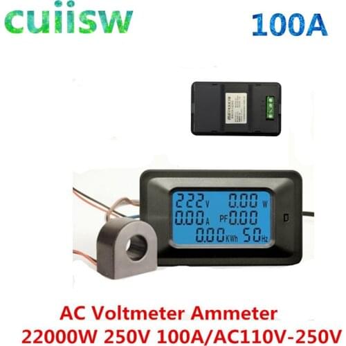 AC 22000W 250V 100A Digital Voltage Meters indicator Power Energy Voltmeter Ammeter current Amps Volt wattmeter tester detector