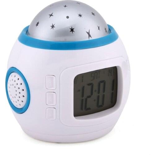 Star Sky Colorful Night Light Projector Lamp Music Light Multi-function Glowing Alarm Clock For Baby Room Childrens Nightlight