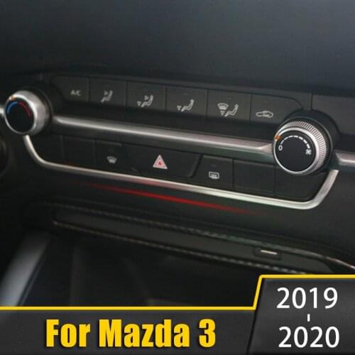 For Mazda 3 Axela 2019 2020 BP Stainless Steel Dashboard Center Console Cover Trim Sticker Sequin Garnish Molding Accessories