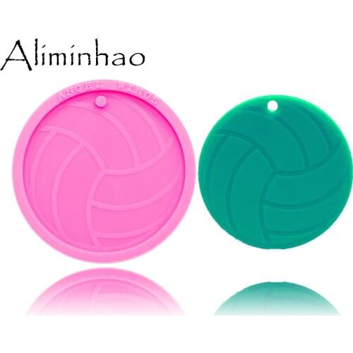 DY0383 Shiny volleyball mold Silicone Molds DIY resin epoxy keychains Mould for jewelry Key ring pendant decoration