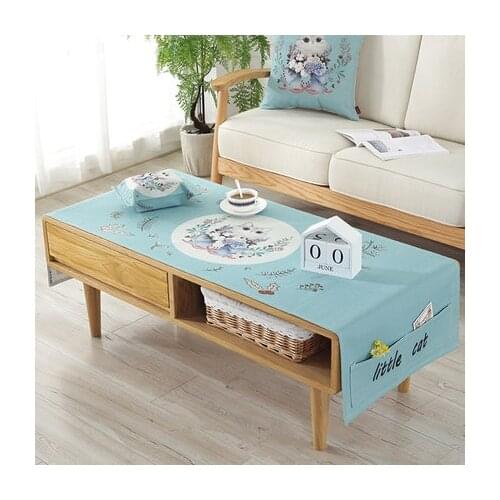 Europe tablecloth Cotton linen art waterproof tablecloth pocket coffee table cloth multi-function dust cover cloth HM-01T