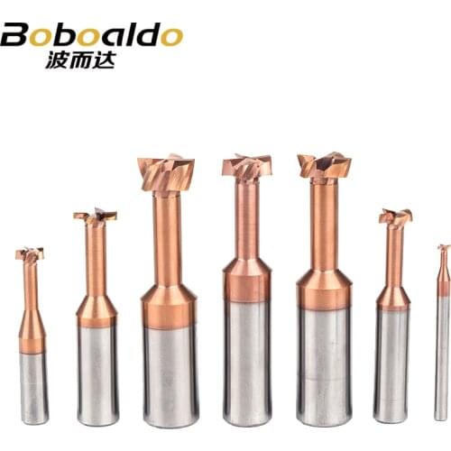 1pc 4 6 8 10mm Shank T Type Grooving Milling Cutter Overall Alloy Tungsten Steel Slotting Router Bits CNC Tool Endmill