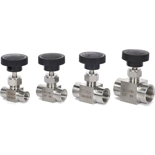 Stainless Steel 304 Needle Valve 1/8'' 1/4'' 1/2'' Female Thread BSP SS304 For Water Gas Oil