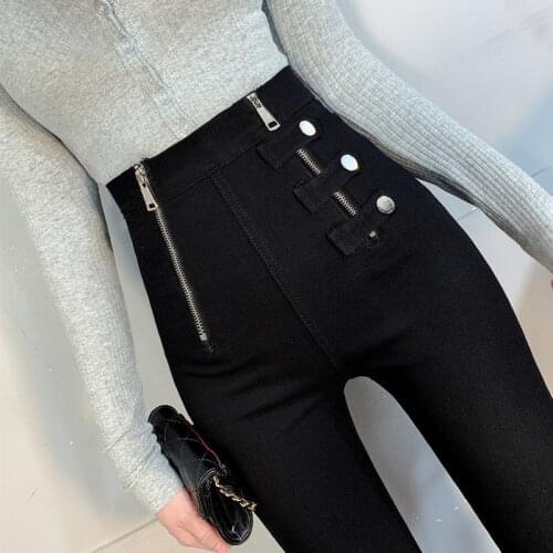 High waist leggings women wear spring and autumn 2021 new pants slim tight elastic feet pants