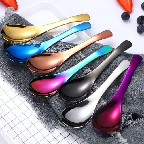 Highly Quality 304 Stainless Steel Spoon 3 Size Large Gold Rice Soup Spoon Kids Ice Cream Dessert Spoon Kitchen Dinner Tableware