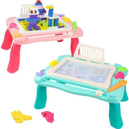 Paint Table Magnetic Writing Board Drawing Board Table Childrens Early Educational Multifunctional BuildingTable TSLM1