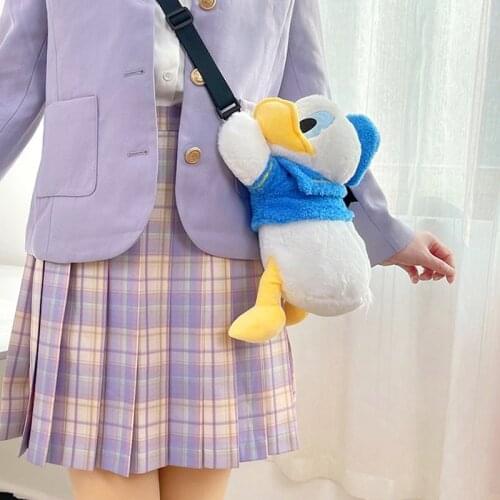 Cute Donald Duck and Daisy Duck Plush Bag Kawaii Plush Donald Duck stuffed plush toys Loli Shoulder Bags Gifts for Kids Girls