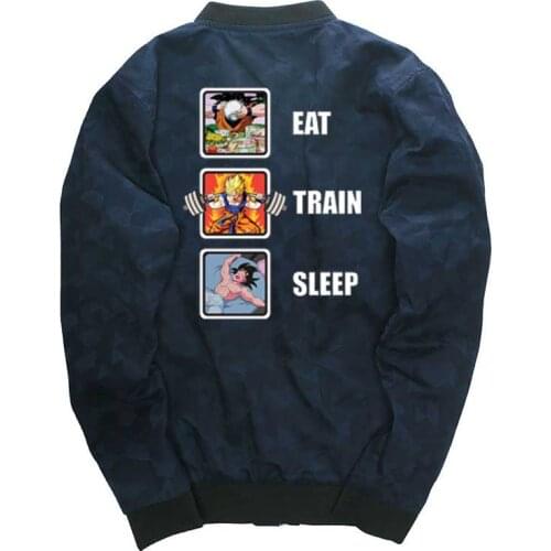 Hip hop Eat sleep train coats drop shipping streetwear men clothes wholesale jackets novelty windbreaker coats Plus Size XS-4XL