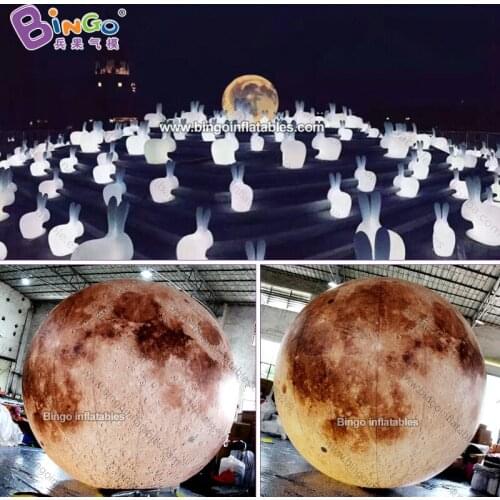 Free Shipping 4 Meters Diameter Inflatable Moon With Warm Lighting For Decoration / Moon Model Balloons - Toys