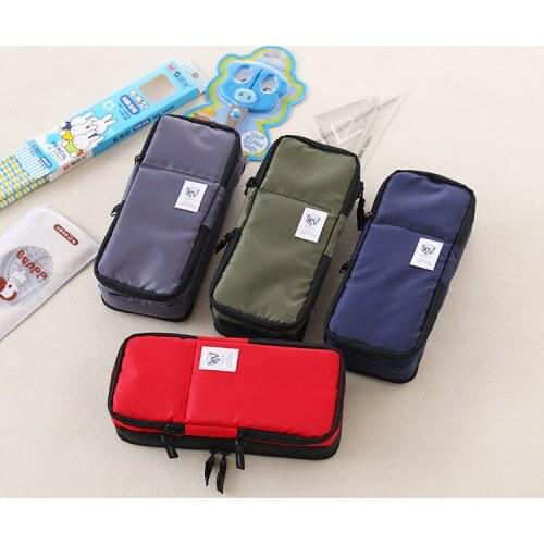 Large capacity zipper nylon School Pencil Case Bags Multifunction big pen bag for girls boys school supplies