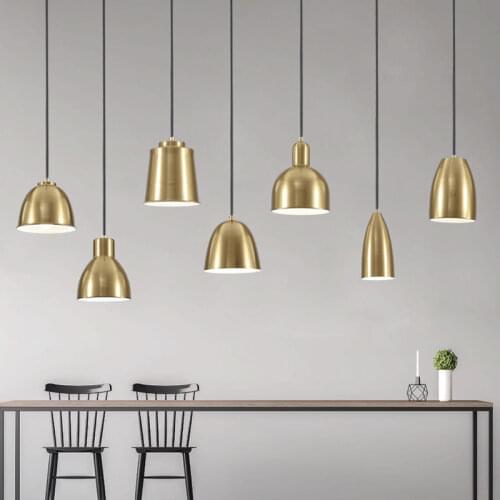 Nordic Gold Cafe Pendant Light Industrial Lamp Loft Decor Modern Hanging Lights for Home Dining Room Kitchen Lighting Fixture