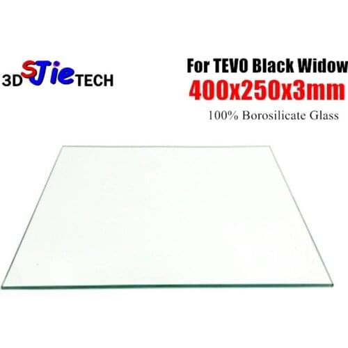 400x250x3mm Borosilicate Glass Plate Bed Polished Edge for Black Widow 3D Printer heated bed Custom glass