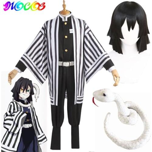 DIOCOS Anime Demon Slayer Kimetsu No Yaiba Iguro Obanai Cosplay Wigs Costumes White Snake Props