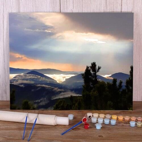 Landscape Sunset After The Storm Paint By Numbers Complete Kit Oil Paints 50*70 Picture By Numbers Photo Wall Handiwork