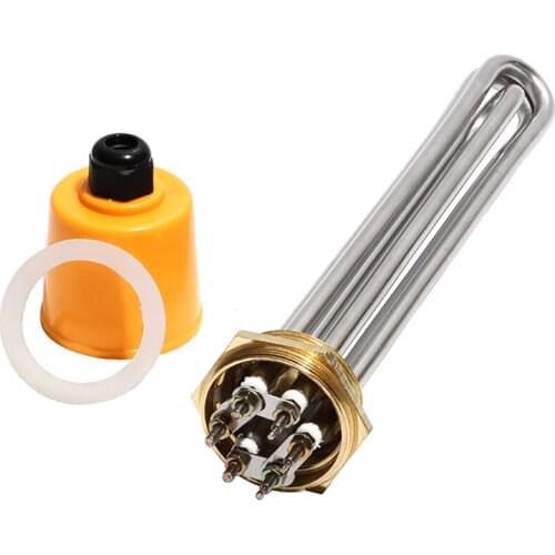 1 1/2" Copper Thread Immersion Water Heater 220V/380V 3KW/4.5KW/6KW/9KW/12KW 304SUS Electric Heating Tube for Tank