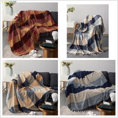 GY4105 Rich Fruit Geometry Deer Blanket Sofa Decorative Slipcover Stitching Blanket Rug