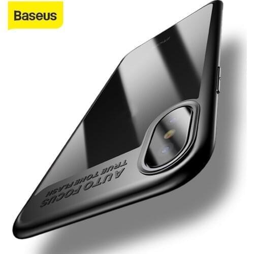Baseus Luxury Phone Case For iPhone X Silicone Transparent Cover Case Full Protective PC & TPU Coque Funda shell case