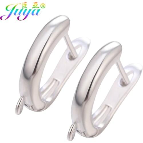 Juya 4pcs/Lot DIY Schwenzy Supplies Copper Material Fastener Bail Earwire Hooks Accessories For Handmade Fashion Earrings Making