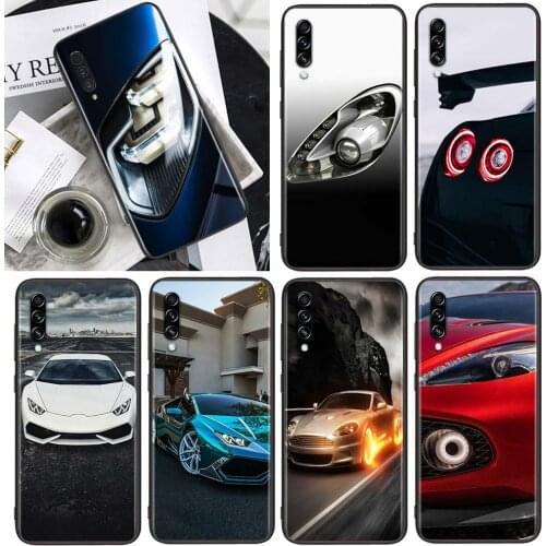 Sport car lamp for Samsung Galaxy A90 A80 A70 A60 A50 A40 M30 A20E A2Core A10S A10E Soft Black Phone Case