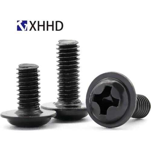 M2M2.5M3 M3.5 M4 M5 Steel Black Phillips Cross Recessed Pan Washer Head Machine Screw Metric Thread Wafe Head Bolt
