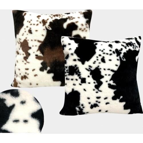 Comfortable Short Plush Cow Cushion Covers Black White Throw Pillow Covers Sofa Decorative Pillow Covers