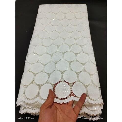 MIQIER High Quality African nigerian tulle Lace Fabric Water Soluble cotton fabric Embroidery Damask Lace Fabric nigerian dress