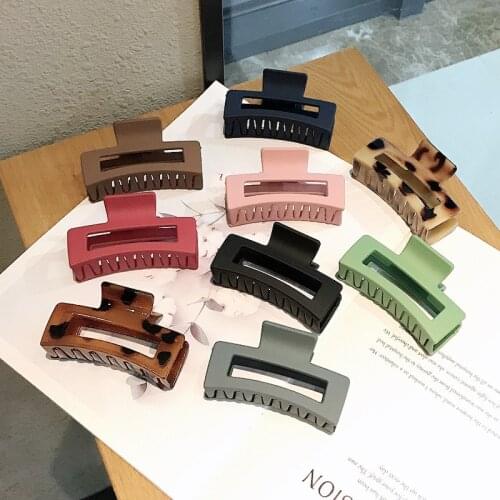 Morandis Color Rectangle Hollow Claw Hairpin Headdress Female Acrylic Geometric Solid Color Large Hairpin Hair Accessories