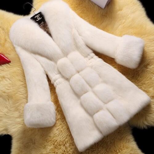 2019 new arrival slim long high quality faux fur coat medium-long womens clothing