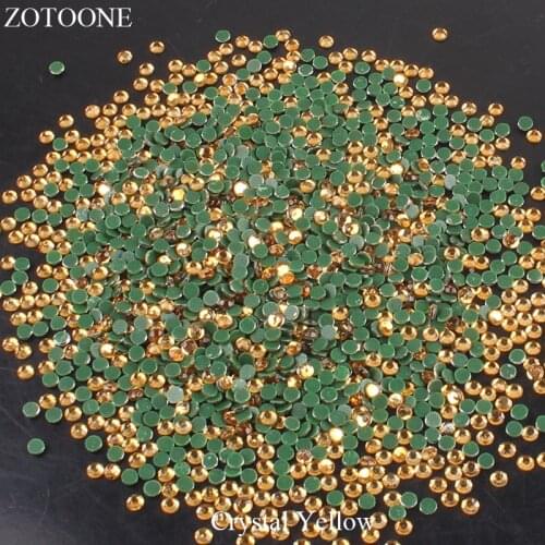 ZOTOONE Hotfix Flatback Glass Crystal yellow Rhinestones Applique Iron On Strass Crystals And Stones For Clothing Decoration E