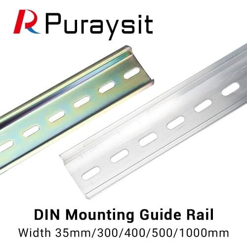 10pcs Electrical Mounting Guide Rail Steel/Aluminium DIN Rail For C45 DZ47 Terminal Blocks Relay Contactor Width 35mm High 7.5mm