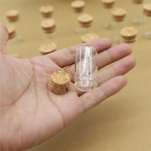 100pcs/lot 22*40mm 8ml Cork Glass Bottle Test Tube Stopper Spice Bottles Container Small DIY Jars Vial Tiny Bottles glass