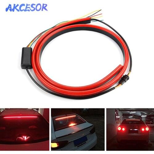 100cm Car Brake Stop Light LED Strip Turn Signal Lamp Tail Warning Running Light Auto Accessories Styling Waterproof 12V