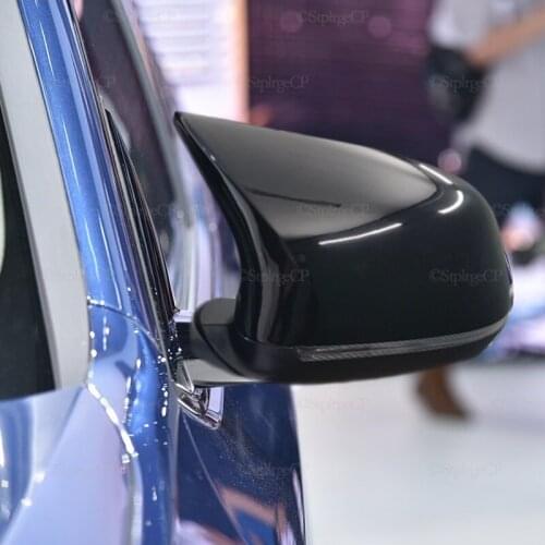 2pcs Gloss Black Side Mirror Cover Cap Rearview For BMW F26 X4 2014-2018 Car Accessories