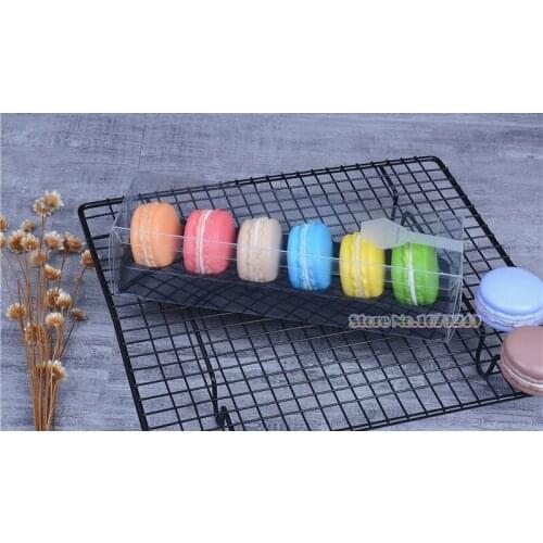 20x5.8x5cm Clear macaron packing box hold 6 macarons ,chocolate storage box macaron boxes100pcs/lot