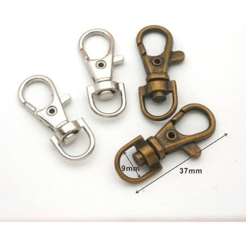 40pcs key chain hook inner width 9mm Small Silver Alloy Swivel Clasps Snap Key Hooks DIY Key Chain Ring HK-006
