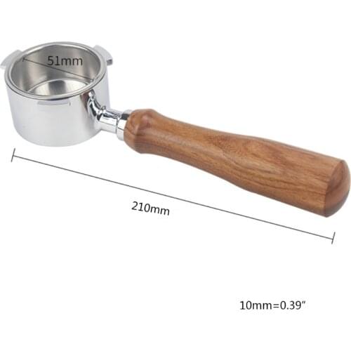 51mm Coffee Machine Filter Holder ECO680 685 Bottomless Portafilter with Wooden HX6D