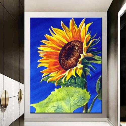 5D DIY diamond painting sunflower diamond mosaic flower square rhinestone embroidery cross stitch kit handmade home decoration