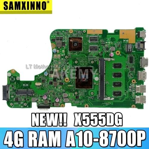 Akmey X555DG motherboard For Asus X555DG X555D A555D X555Y X555YI laptop motherboard Test work 100% A10-8700P R5-M320 4GB-RAM