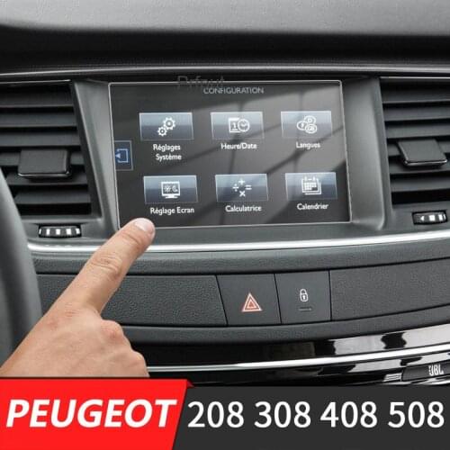 Car Navigation GPS Screen Glass Steel Protective Film For Peugeot 308 2016-2019 Control of LCD Screen Sticker