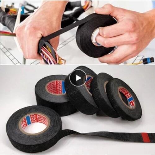 Velvet Wiring Bundle Flame Retardant PET Non-woven Tape Black Strong Adhesive Flame Electrical Insulation Tape For Car Cable