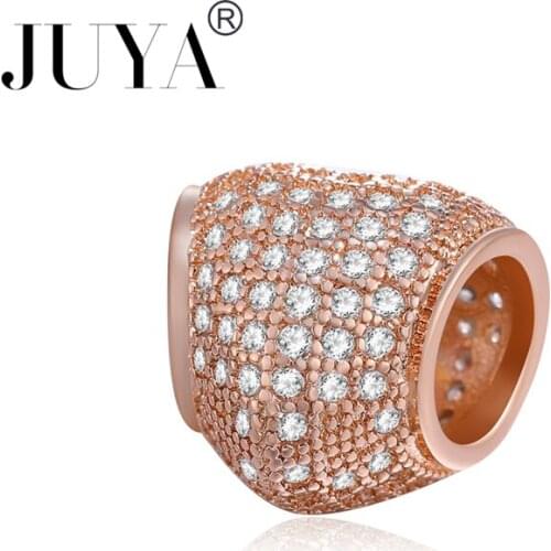 Sieraden maken luxury AAA Zirconia Rhinestone Heart Charm Beads Fit DIY Original Jewelry Accessories Large Hole Beads Accessory